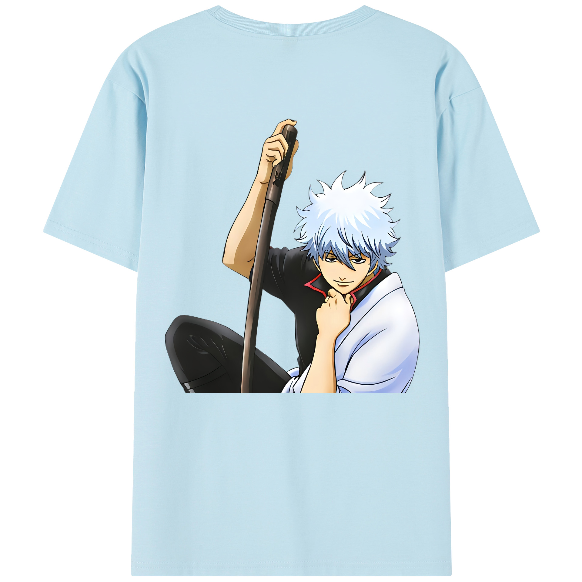（画像用） ぎんたま 坂田銀時（さかたぎんとき） 神楽 志村新八（しむら しんぱち） GINTAMA Sakata Gintoki Kagura Shimura Shinpachi 綿100％半袖Tシャツ（背面プリント）